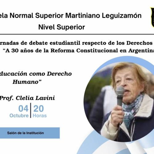 Encuentro Presencial del día 04/10 en el marco de las VIII Jornadas de debate estudiantil en torno a los Derechos Humanos: “A 30 años de la Reforma Constitucional en Argentina”