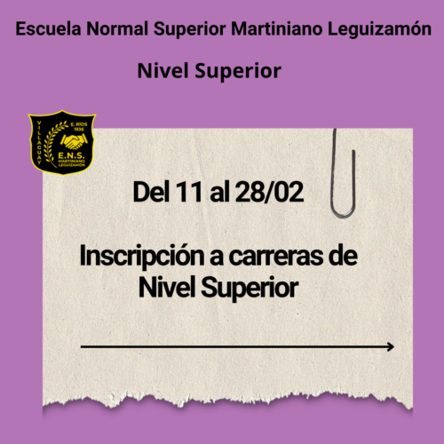 Inscripción a carreras de Nivel Superior