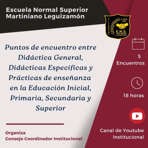 Puntos de encuentro entre Didáctica General, Didácticas Específicas y Prácticas de enseñanza en la Educación Inicial, Primaria, Secundaria y Superior