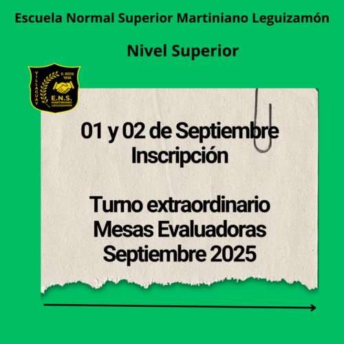 Inscripción a Mesas Evaluadoras Finales (Turno Extraordinario Septiembre 2025)