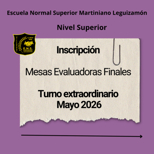 Inscripción a Mesas Evaluadoras (Turno Extraordinario Mayo 2026)