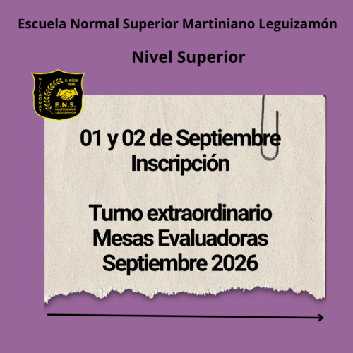 Inscripción a Mesas Evaluadoras Finales (Turno Extraordinario Septiembre 2026)