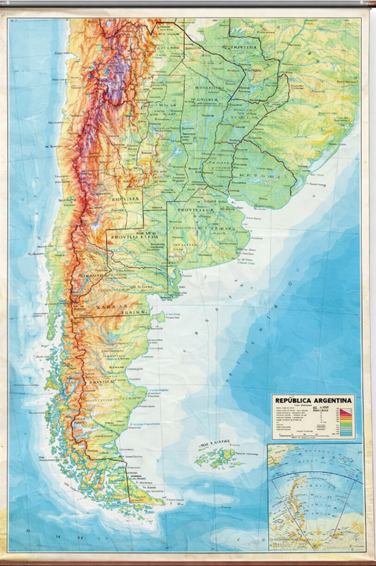 Lámina: Mapa físico político de la República Argentina
