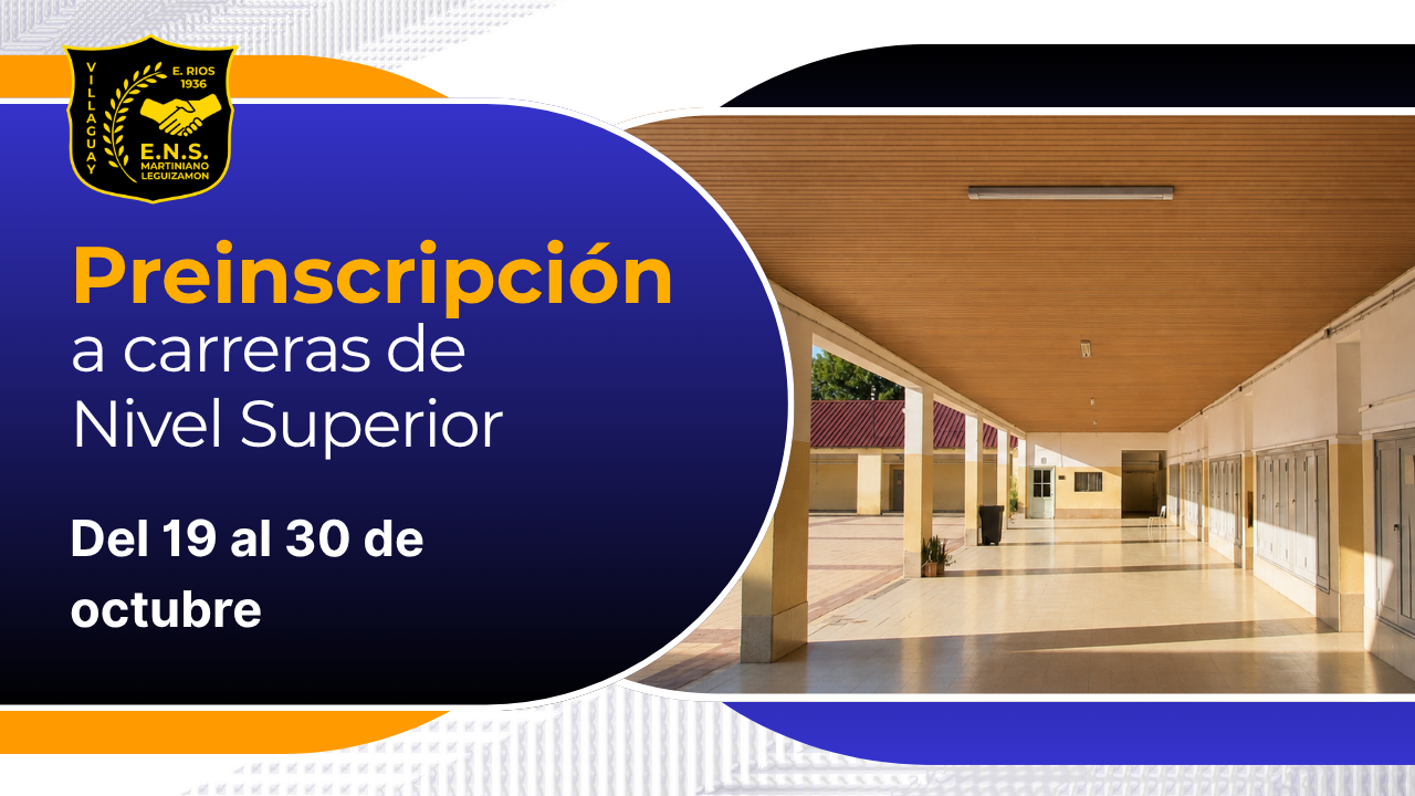 Preinscripción a las carreras de Nivel Superior 2027